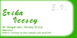 erika vecsey business card